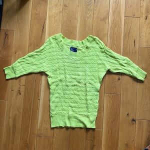 Yellow knit dolman sweater